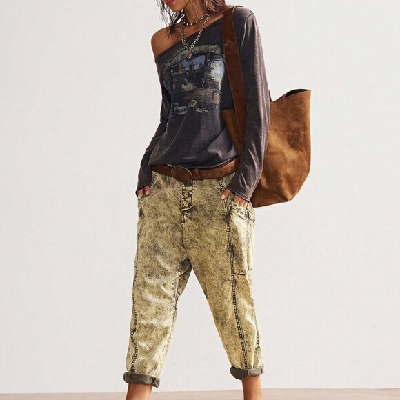 Casual Women's One-Shoulder Long Sleeve T-Shirt - Picture 5 of 7